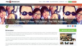 Combined 120-hour TEFL Course | The TEFL Academy - HelpGoAbroad