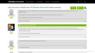 Login instructions on NVIDIA Jetson TX1 Developer Kit Quick Start ...