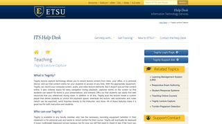 Tegrity Lecture Capture - Teaching | ITS Help Desk