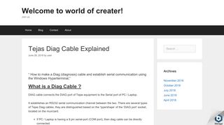 tejas diag cable | Welcome to world of creater!