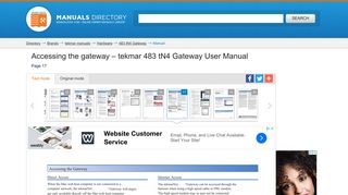 Accessing the gateway | tekmar 483 tN4 Gateway User Manual | Page ...