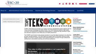TCMPC TEKS Resource System | ESC20.net