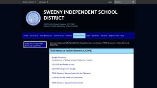 TEKS Resource System (formerly CSCOPE) - Sweeny Independent ...