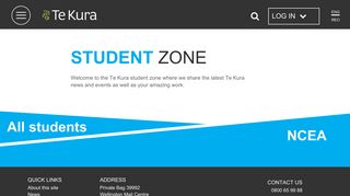 Student Zone | Te Aho o Te Kura Pounamu