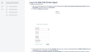 Log In to Web Call Center Agent - Product Knowledgebase ...