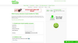 1. Create your local reseller account - Telbo | Free Internet calls and ...