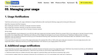 03. Managing your usage | TeleChoice