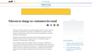Telecom to charge ex-customers for email | Stuff.co.nz