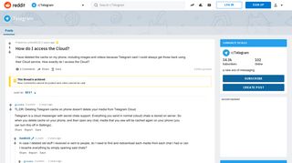 How do I access the Cloud? : Telegram - Reddit