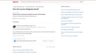 How to access telegram cloud - Quora