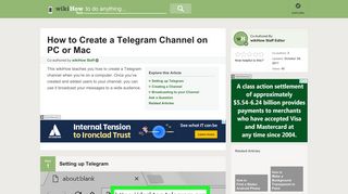 How to Create a Telegram Channel on PC or Mac (with Pictures)