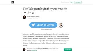 The Telegram login for your website on Django – Dmytro Striletskyi ...