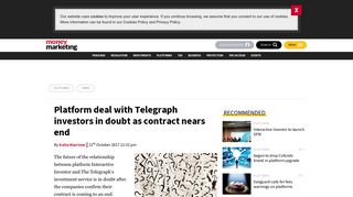 Platform deal with Telegraph investors in doubt as contract nears end ...