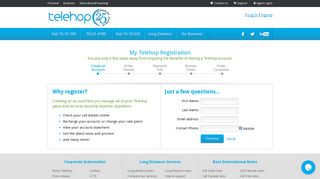 Telehop | Sign Up | Create an Account