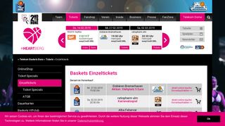 Einzeltickets - Telekom Baskets Bonn