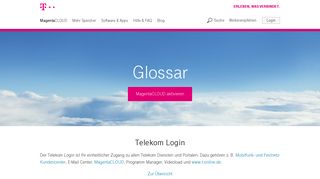 Telekom Login - MagentaCLOUD Glossar | Telekom