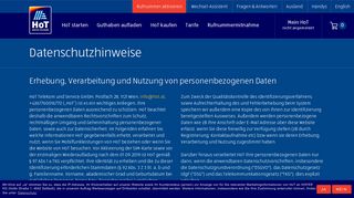 Datenschutz - Hofer Telekom - Hot