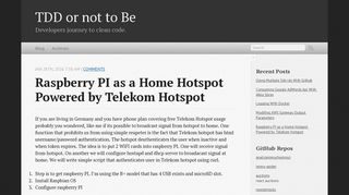 Raspberry PI as a Home Hotspot Powered by Telekom Hotspot - TDD ...