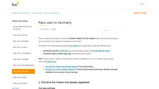 Pass user in Germany – Welcome to Fon Help Center