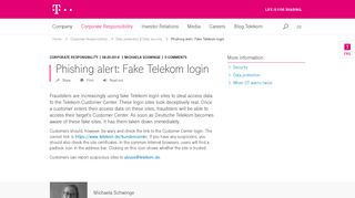 Phishing alert: Fake Telekom login | Deutsche Telekom