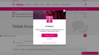 Delete Account | T-Mobile Support