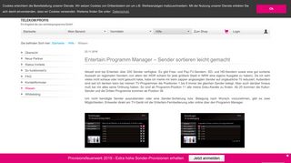 Entertain Programm Manager Sender sortieren - Telekom Profis