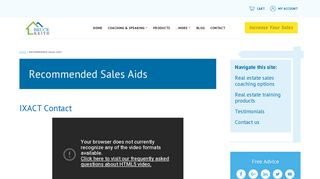 Recommended Sales Aids | Bruce Keith Results