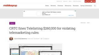 CRTC fines Telelisting $260,000 for violating telemarketing rules ...