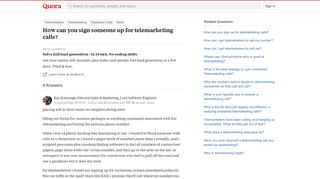 How to sign someone up for telemarketing calls - Quora