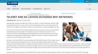 Telenet and KU Leuven exchange wifi networks – ICTS
