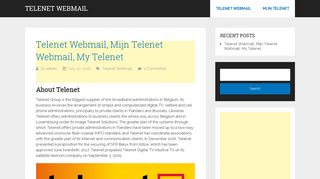 Telenet Webmail - Telenet Webmail, Mijn Telenet Webmail, My ...
