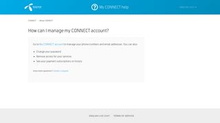 How can I manage my CONNECT account? – CONNECT