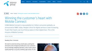 Winning the customer's heart with Mobile Connect - Telenor Group