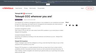 Teleopti CCC wherever you are! - Teleopti AB - Mynewsdesk
