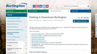 Parking in Downtown Burlington - City of Burlington