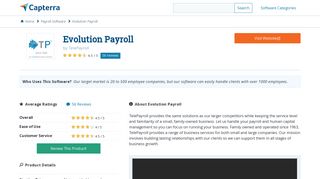 Evolution Payroll Reviews and Pricing - 2019 - Capterra