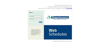 Teleperformance Hispanic | Web Schedules Extranet Tool