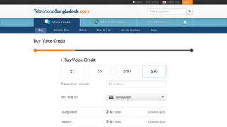 Buy Voice Credit to call BANGLADESH. International calls & low rates!