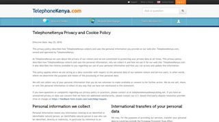 TelephoneKenya Privacy and Cookie Policy