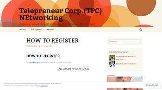 HOW TO REGISTER | Telepreneur Corp.(TPC) NEtworking