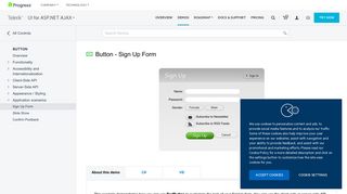 ASP.NET Button Demo - Sign Up Form - Telerik