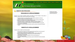 Benefits - TELESCOOP - PLDT Employees Multi-Purpose Cooperative