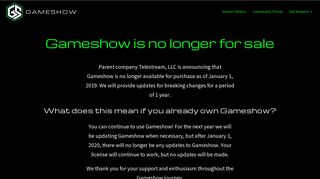 Gameshow Live Game Streaming and Gamecasting Software | Home ...