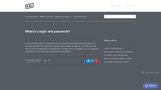 What is a login and password? – Tele Ticket Service