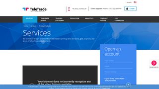 Forex Trading Services - Trading Account - TeleTrade
