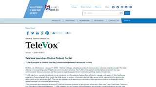 TeleVox Launches Online Patient Portal - Marketwire