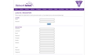 Log in / Register - Network Telex