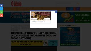 BTC: Bitsler how to earn 1 bitcoin a day 600% in two minute 3000 to ...