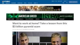 Want to work at home? Take a lesson from this $3 billion pyramid scam