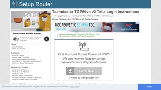 Login to Technicolor TG799vn v2 Telia Router - SetupRouter